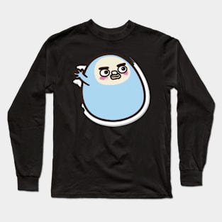 Hey I The Funny Tiny Chick with Big Paunch Sticker Long Sleeve T-Shirt